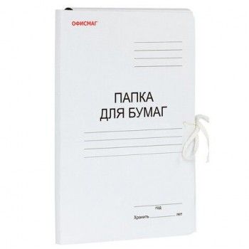 Папка для бумаг с завязками картонная мелованная ОФИСМАГ 10 шт., гарантированная плотность 320 г/м2, до 200 листов, 124568