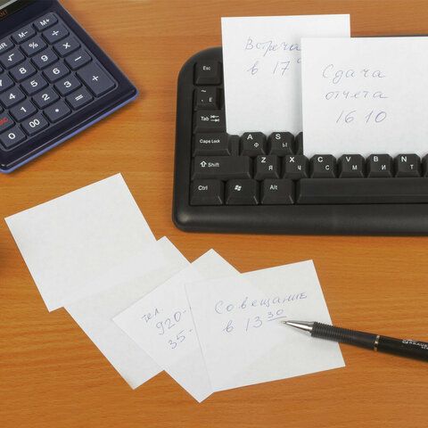 Блок для записей STAFF 6 шт. непроклеенный, куб 8х8х4 см, белый, белизна 90-92%, 126368
