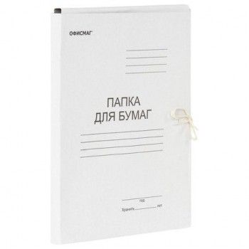 Папка для бумаг с завязками картонная ОФИСМАГ 20 шт., гарантированная плотность 220 г/м2, до 200 листов, 127817
