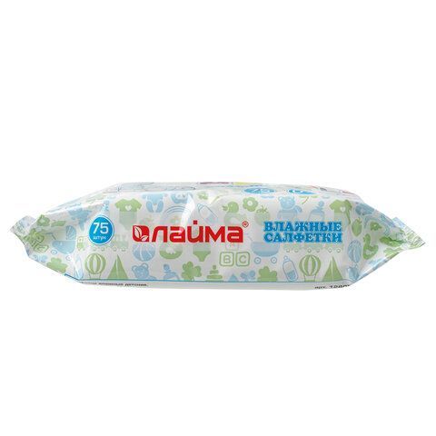 Салфетки влажные 75 шт, ДЕТСКИЕ, универсальные, очищающие, LAIMA 3 шт. &quot;Kids&quot;, 128081