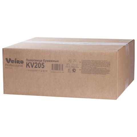 Полотенца бумажные 200 шт., VEIRO (Система H3) COMFORT, 2-слойные, белые, КОМПЛЕКТ 20 пачек, 21х21,6, V-сложение, KV205
