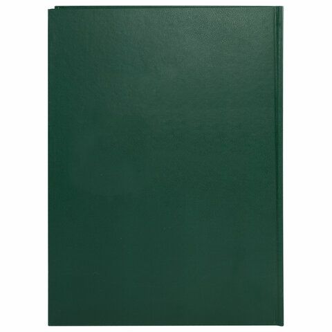 Книга учета 96 л., клетка, твердая, бумвинил, офсет, герб, А4 (200х290 мм), BRAUBERG, зеленая, 130277