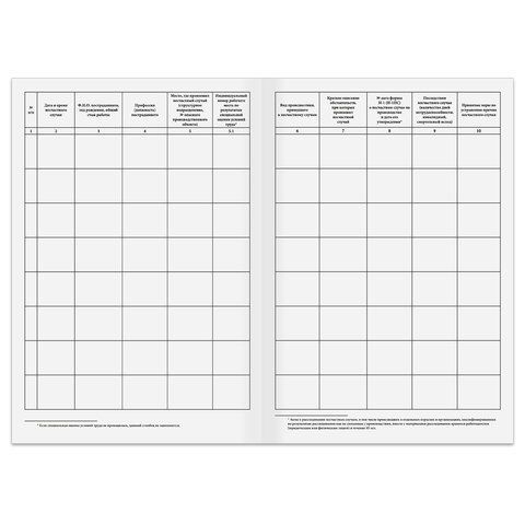 Журнал регистрации несчастных случаев на производстве, 12л, А4 200х290мм, STAFF, код, 130289