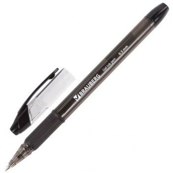 Ручка гелевая с грипом BRAUBERG 3 шт. "Samurai", ЧЕРНАЯ, корпус тонированный, узел 0,5 мм, линия письма 0,35 мм, 141178