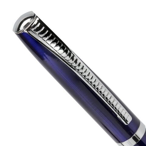 Ручка подарочная шариковая BRAUBERG &quot;Cayman Blue&quot;, корпус синий, узел 1 мм, линия письма 0,7 мм, синяя, 141409