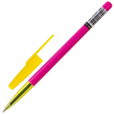 Ручка шариковая BRAUBERG &quot;Color&quot;, СИНЯЯ, корпус ассорти, узел 1 мм, линия письма 0,5 мм, 141507