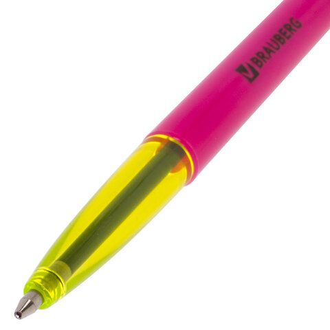 Ручка шариковая BRAUBERG &quot;Color&quot;, СИНЯЯ, корпус ассорти, узел 1 мм, линия письма 0,5 мм, 141507