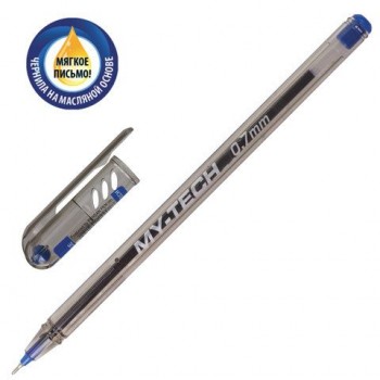 Ручка шариковая масляная PENSAN 25 шт. "My-Tech", СИНЯЯ, игольчатый узел 0,7 мм, линия письма 0,35 мм, 2240