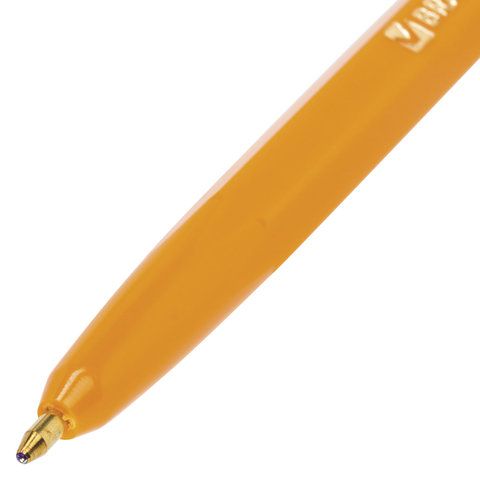 Ручка шариковая BRAUBERG &quot;Carina Orange&quot;, СИНЯЯ, корпус оранжевый, узел 1 мм, линия письма 0,5 мм, 141668
