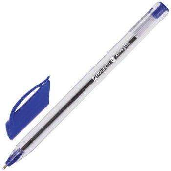 Ручка шариковая масляная BRAUBERG 12 шт. "Extra Glide", СИНЯЯ, трехгранная, узел 1 мм, линия письма 0,5 мм, 141700