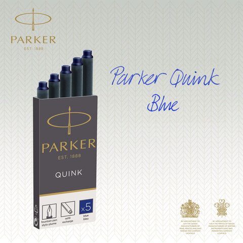 Картриджи чернильные PARKER &quot;Cartridge Quink&quot;, КОМПЛЕКТ 5 штук, синие, 1950384