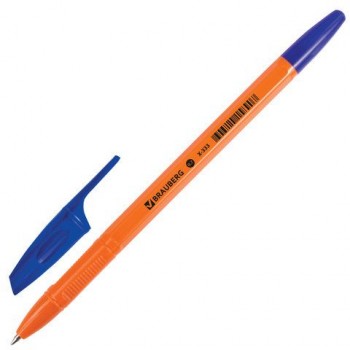 Ручка шариковая BRAUBERG 50 шт. "X-333 Orange", СИНЯЯ, корпус оранжевый, узел 0,7 мм, линия письма 0,35 мм, 142409