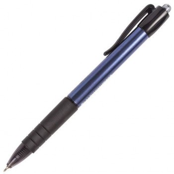 Ручка шариковая масляная автоматическая с грипом BRAUBERG 6 шт. "Trace", СИНЯЯ, узел 0,7 мм, линия письма 0,35 мм, 142415