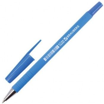 Ручка шариковая BRAUBERG 12 шт. "Capital blue", СИНЯЯ, корпус soft-touch голубой, узел 0,7 мм, линия письма 0,35 мм, 142493