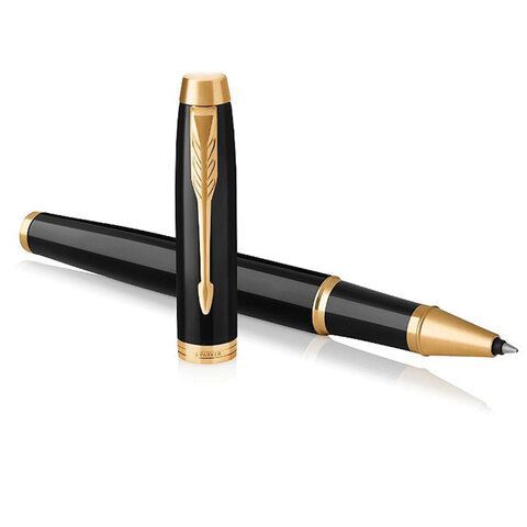 Ручка-роллер PARKER &quot;IM Core Black Lacquer GT&quot;, черный глянцевый лак, позолота, черная, 1931659