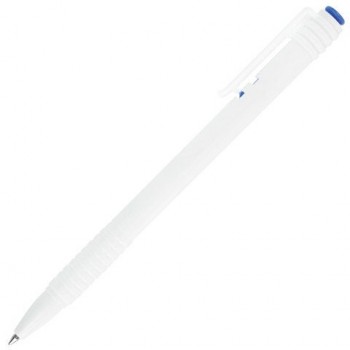 Ручка шариковая масляная автоматическая BRAUBERG 50 шт. "Click White", СИНЯЯ, корпус белый, узел 1 мм, линия письма 0,5 мм, 142713
