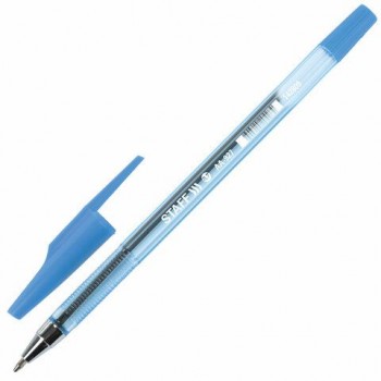 Ручка шариковая STAFF 50 шт. AA-927, СИНЯЯ, корпус тонированный, хромированные детали, 0,7 мм, линия 0,35 мм, 142809