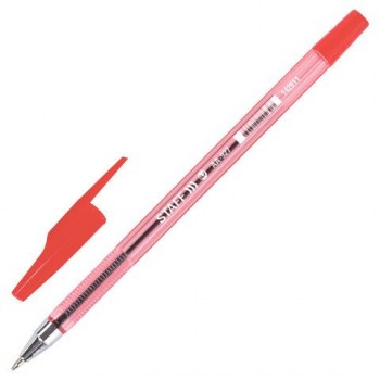 Ручка шариковая STAFF 50 шт. AA-927, КРАСНАЯ, корпус тонированный, хромированные детали, 0,7 мм, линия 0,35 мм, 142811