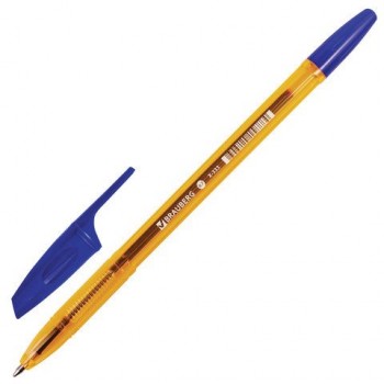 Ручка шариковая BRAUBERG 50 шт. "X-333" AMBER, СИНЯЯ, корпус тонированный оранжевый, узел 0,7 мм, линия письма 0,35 мм, 142832