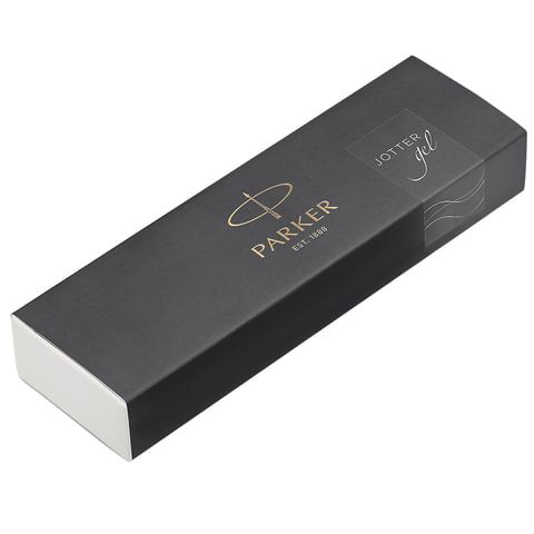 Ручка гелевая PARKER &quot;Jotter Stainless Steel GT&quot;, корпус серебристый, позолоченные детали, черная, 2020647