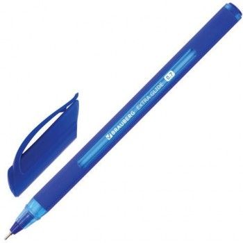 Ручка шариковая масляная BRAUBERG 12 шт. "Extra Glide Soft Blue", СИНЯЯ, узел 0,7 мм, линия письма 0,35 мм, 142926