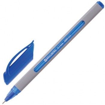 Ручка шариковая масляная BRAUBERG 12 шт. "Extra Glide Soft Grey", СИНЯЯ, узел 0,7 мм, линия письма 0,35 мм, 142929