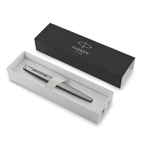 Ручка перьевая PARKER &quot;Jotter Stainless Steel CT&quot;, корпус серебристый, детали хром, синяя, 2030946
