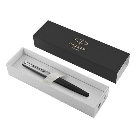 Ручка перьевая PARKER &quot;Jotter Bond Street Black CT&quot;, черный, детали нержавеющая сталь, синяя, 2030947