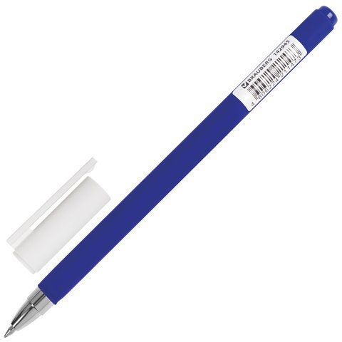 Ручка гелевая BRAUBERG &quot;Matt Gel&quot;, СИНЯЯ, корпус soft-touch, узел 0,5 мм, линия 0,35 мм, 142945