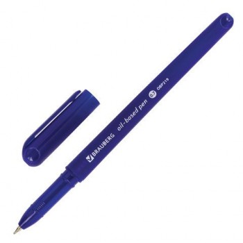 Ручка шариковая масляная BRAUBERG 24 шт. "Fine", СИНЯЯ, корпус синий, узел 0,7 мм, линия письма 0,35 мм, 142947