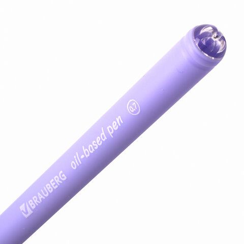 Ручка шариковая масляная BRAUBERG &quot;FRUITY Pastel&quot;, СИНЯЯ, soft-touch, узел 0,7 мм, линия письма 0,35 мм, 142958, OBP322