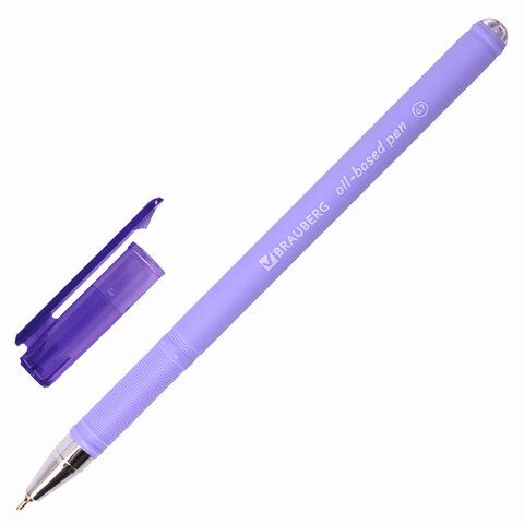 Ручка шариковая масляная BRAUBERG &quot;FRUITY Pastel&quot;, СИНЯЯ, soft-touch, узел 0,7 мм, линия письма 0,35 мм, 142958, OBP322