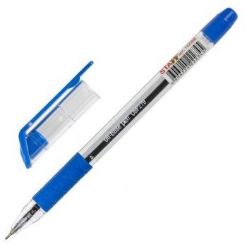 Ручка шариковая масляная с грипом STAFF 12 шт. "OBP-279", СИНЯЯ, игольчатый узел 0,7 мм, линия письма 0,35 мм, 142988