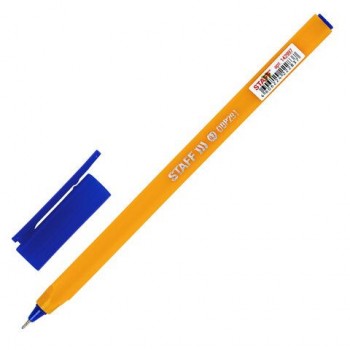 Ручка шариковая масляная STAFF 12 шт. EVERYDAY OBP-291, СИНЯЯ, трехгранная, корпус оранжевый, линия письма 0,35 мм, 142997