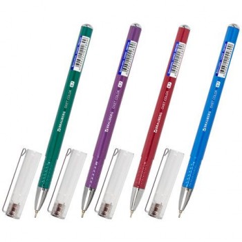 Ручка шариковая масляная BRAUBERG 50 шт. "Oxet Color", СИНЯЯ, корпус ассорти, В ДИСПЛЕЕ, игольчатый узел 0,7 мм, линия письма 0,35 мм, 143003