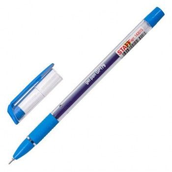 Ручка гелевая с грипом STAFF 12 шт. "College" GP-179, СИНЯЯ, корпус прозрачный, игольчатый узел 0,6 мм, линия письма 0,3 мм, 143015