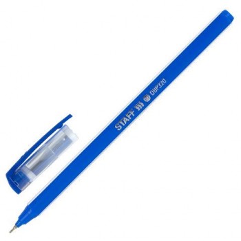 Ручка шариковая масляная STAFF 10 шт. Basic "OBP-320", СИНЯЯ, корпус голубой, узел 0,7 мм, линия письма 0,35 мм, 143023