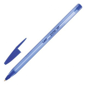 Ручка шариковая масляная BIC 10 шт. "Cristal Soft", СИНЯЯ, корпус тонированный, узел 1,2 мм, линия 0,35 мм, 951434