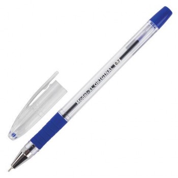 Ручка шариковая масляная с грипом BRAUBERG 12 шт. "Model-XL" ORIGINAL, СИНЯЯ, узел 0,7 мм, линия письма 0,35 мм, 143242