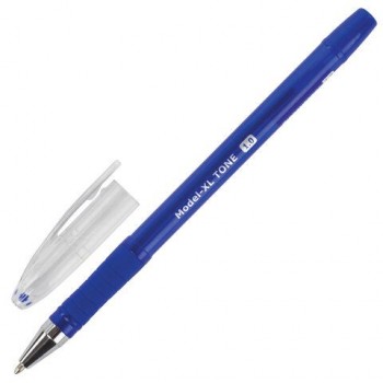 Ручка шариковая масляная с грипом BRAUBERG 12 шт. "Model-XL TONE", СИНЯЯ, узел 1,0 мм, линия письма 0,5 мм, 143248