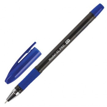 Ручка шариковая масляная с грипом BRAUBERG 12 шт. "Model-XL PRO", СИНЯЯ, узел 0,5 мм, линия письма 0,25 мм, 143249