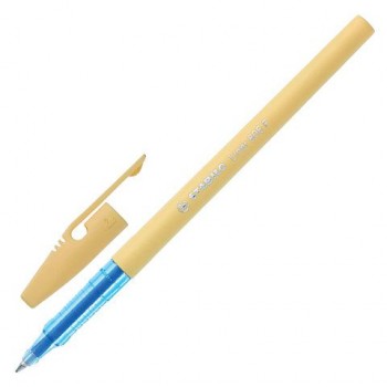 Ручка шариковая STABILO 10 шт. "Liner Pastel", СИНЯЯ, корпус ванильный, узел 0,7 мм, линия письма 0,3 мм, 808FP1041-5