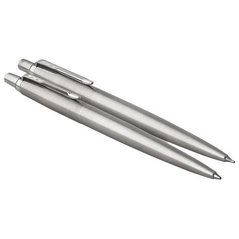 Набор PARKER &quot;Jotter Stainless Steel CT&quot;: шариковая ручка синяя и механический карандаш, 2093256