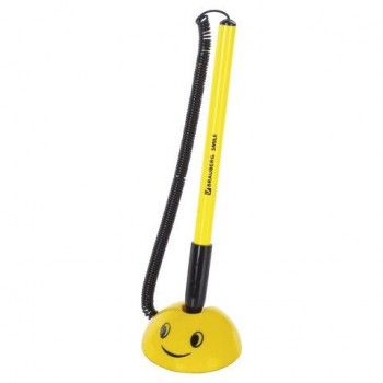 Ручка шариковая настольная BRAUBERG 2 шт. "SMILE", СИНЯЯ, корпус желтый, узел 0,7 мм, линия письма 0,35 мм, 143376