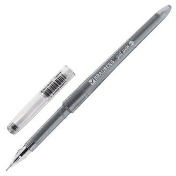 Ручка гелевая BRAUBERG 12 шт. DIAMOND, ЧЕРНАЯ, игольчатый узел 0,5 мм, линия письма 0,25 мм, 143379