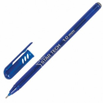 Ручка шариковая масляная PENSAN 12 шт. Star Tech, СИНЯЯ, игольчатый узел 1 мм, линия 0,8 мм, 2260/12