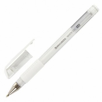 Ручка гелевая с грипом BRAUBERG 3 шт. "White", БЕЛАЯ, пишущий узел 1 мм, линия письма 0,5 мм, 143416