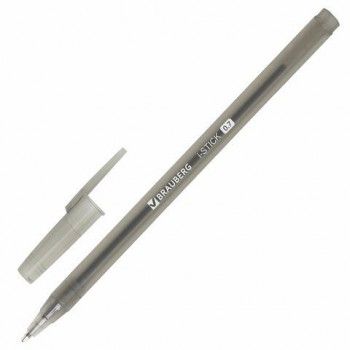 Ручка шариковая BRAUBERG 50 шт. "i-STICK", ЧЕРНАЯ, пишущий узел 0,7 мм, линия письма 0,35 мм, 143443