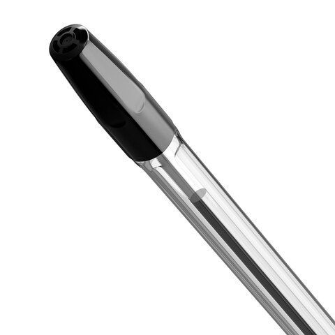 Ручка шариковая BRAUBERG &quot;M-500 CLASSIC&quot;, ЧЕРНАЯ, корпус прозрачный, узел 0,7 мм, линия письма 0,35 мм, 143445