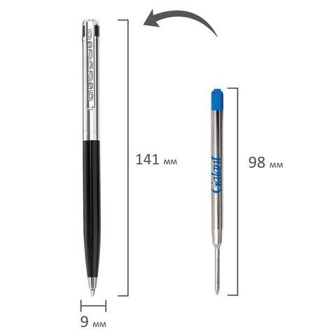 Ручка подарочная шариковая GALANT &quot;ACTUS&quot;, корпус серебристый с черным, детали хром, узел 0,7 мм, синяя, 143518